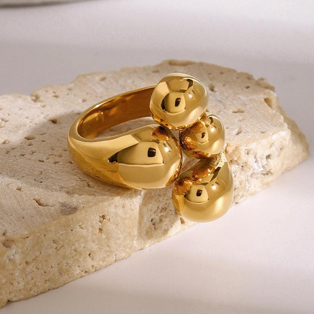 Jieding Stainless Steel European & American Exaggerated Rings - High-End Titanium Steel Jewelry with Niche Design.