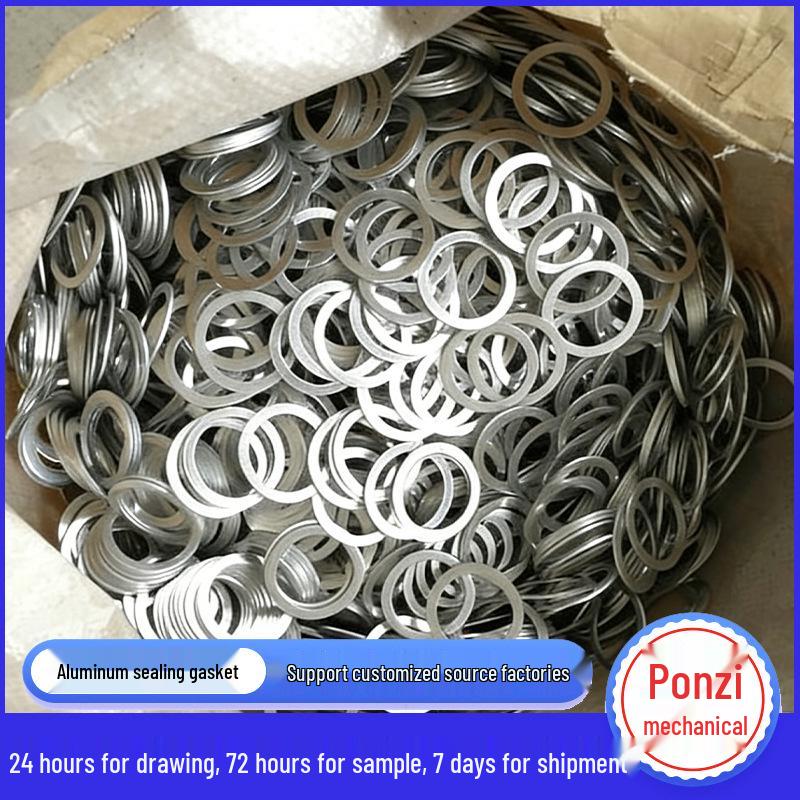 1mm Thick High-Temperature Resistant Pure Aluminum Sealing Washer 25*60*1 (10 pcs)