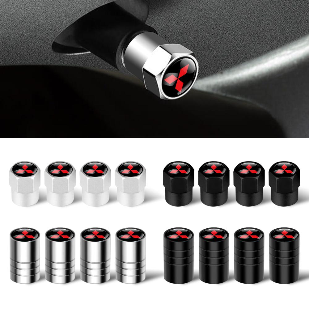 4pcs Car Metal Wheel Tire Valve Cover Stem Caps Accessories For Mitsubishi Lancer 9 Asx 1200 Eclipse Pajero Outlander