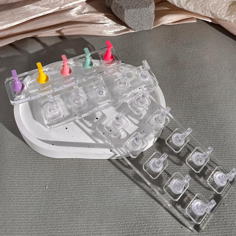 5/10 Grid Non-Magnetic Nail Stand Nail Sample Display Stand Nail Training Stand With Tray For Nail Polish Tips Nail Painting