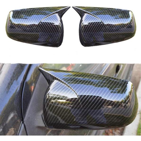 1 Pair Carbon Fiber Black Rearview Mirror Cover For Mitsubishi Lancer X10 EX EVO 2008 2009 2010 2011 2012, (NOT fit for with turn signal light)