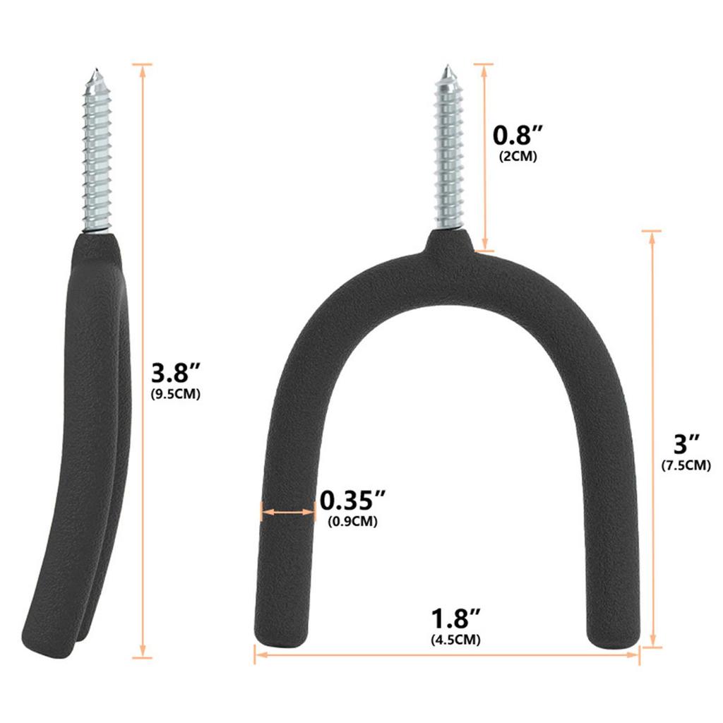 10Pcs Screw In U Hooks Garage Workshop Storage Hooks Wall Mounted for Rake Tennis Racket Equipment Utility Hooks Tool Holders