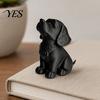 Sitting Puppy Sculpture 3D Printed Dog Figurine, Modern Black Decorative Statue, Desk Decor Animal Shape Decoration, Gift for Pet Lovers Home