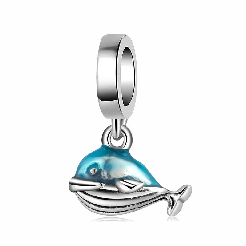 Blue Octopus Lovely Undersea Octopus Shark Dolphin Charms Beads Fit JIUHAO Charm Bangle Bracelets DIY 925 Jewelry Making
