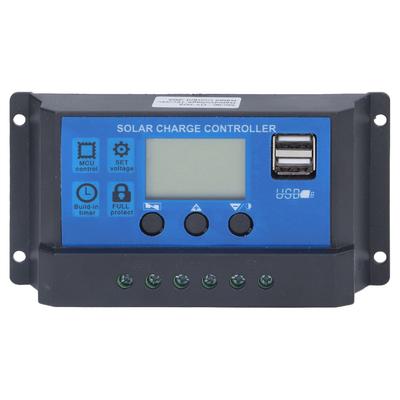 Solar Charge Controller LCD Automatic Identification with 5V Smart 2 USB Port 20A 12V 24V