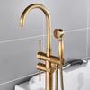 Tuqiu Antique Bathroom Bathtub Faucet With Hand Shower Hot and Cold Faucet Floor Standing Gold/Black/Chrome Bathtub Faucet