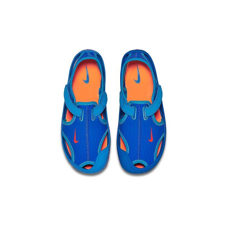 Nike Sunray Protect 2 Flat Closed Toe Comfortable Kids Sandals Kids Sandals Blue Orange 344926-418