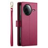 DF-011 For Xiaomi Redmi K80 5G/Poco F7 Pro 5G Case Zipper Pocket Wallet Leather Phone Cover with Straps