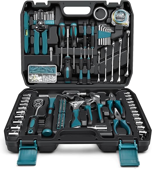 Sundpey Home Tool Kit 281-PCs - General Basic Home Auto Repair Tool Kits - Complete Portable Hand Tool Sets for Women - Tool Box
