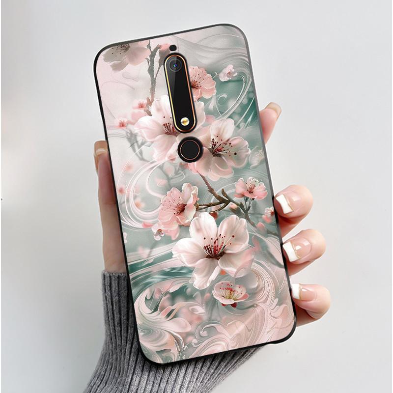 Custodia Carina Per Nokia 6.1/Nokia 6.1 Plus/Nokia X6/Nokia6 Guscio Stampato Cover Protettiva Morbido Silicone Cartone Animato Nera Custodia