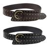 Women European American Punk Retro Heavy Industry Wide Belt Metal Rivet Personalized Belt Fashion Trend Suede Waist Belt