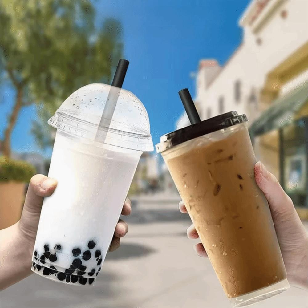 100PCS 1.1 MM Large Diameter Drinking Straws Disposable Plastic Milkshake Straw Individual Packaging Bubble Tea Straw Wedding