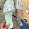 Women Modern Slippers Summer Outdoors Sandals Comfortable Flat Slippers Luxury Leather Slippers Casual Shoes Home Slides Women