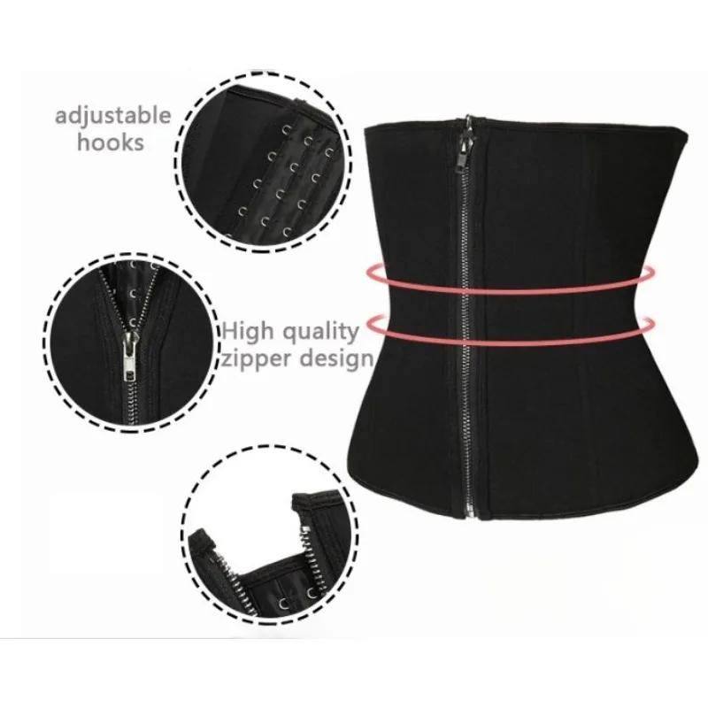 Trener Talii Body Shaper Trymer Gorsety Kobiety Ściągacze Talii Siłownia Pas Lędźwiowy Fitness Sauna Pot Pas do Odchudzania z Zamkiem Błyskawicznym