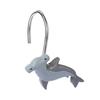 12 Pcs Shower Curtain Hooks Decorative Shark Shower Curtain Hangers Heavy Duty Metal Shower Curtain Rings for Bathroom Bedroom Living Room Decor
