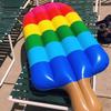 Extra Large Inflatable Pool Float Lounge Rainbow Color Ice Cream Shape Water Recliner Swimming Mattress Pool Accessories