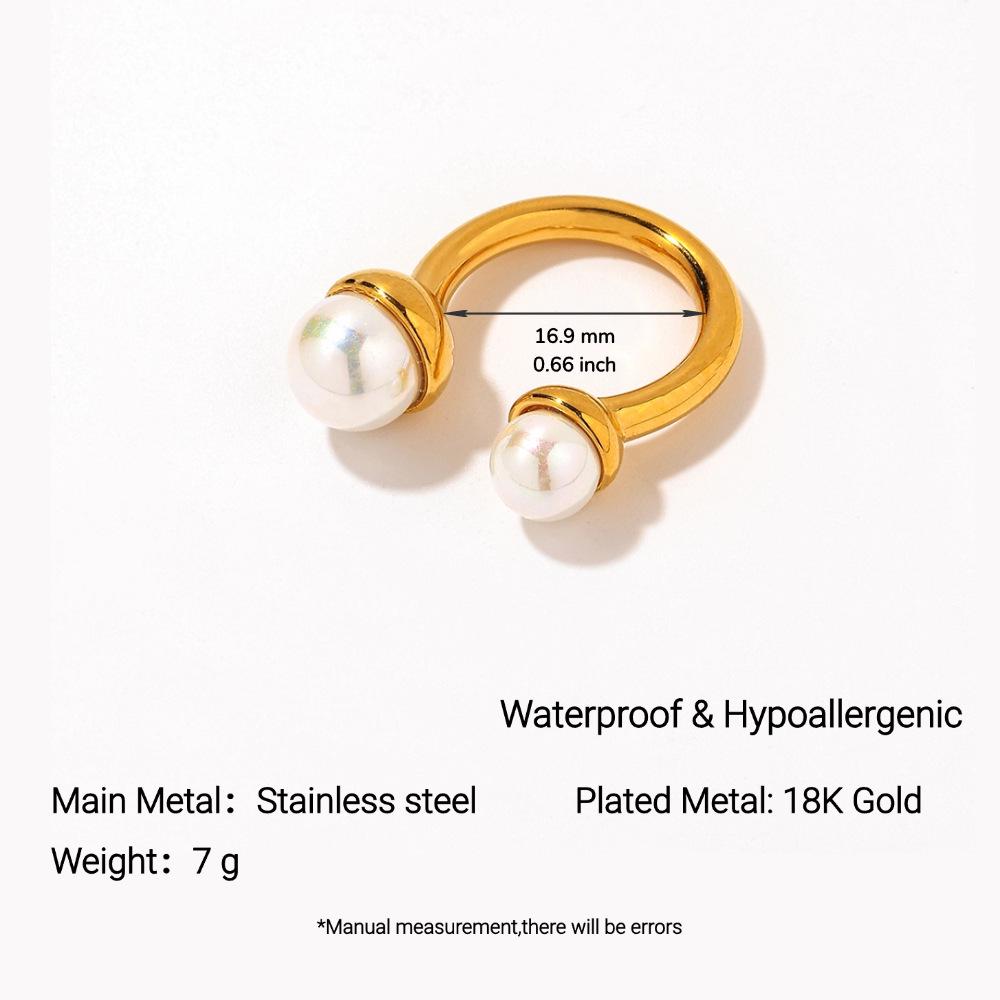 18K Gold Plated Stainless Steel Retro French Women s Waterproof Ring