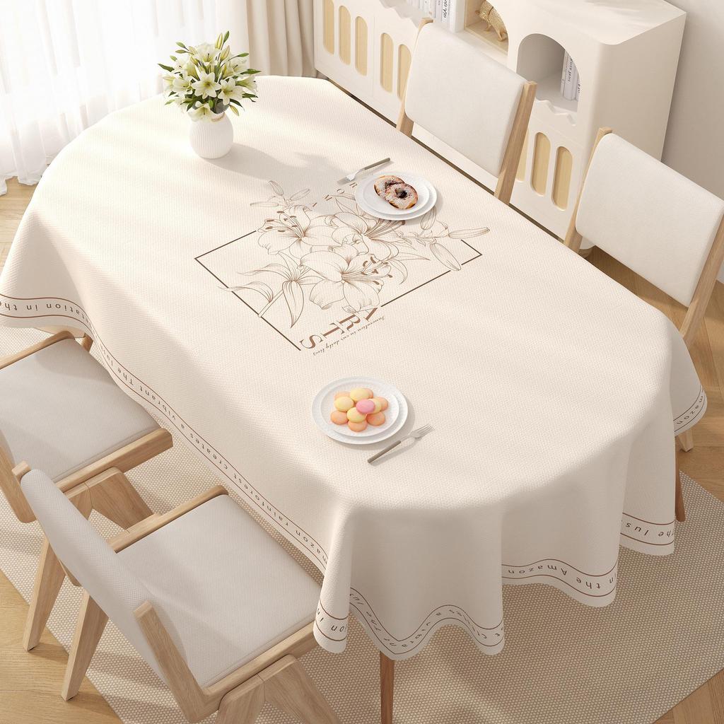 Oval Waterproof Oil-Proof Washable Foldable Heat-Insulating Non-Slip PVC Tablecloth and Mat