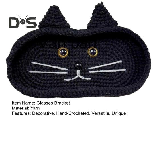 Heklet Katte Brilleholder Håndlaget Vaskebjørn Brilleorganisator Dekorativ Brille Solbrille Utstillingsstativ Gave til Dyreelskere