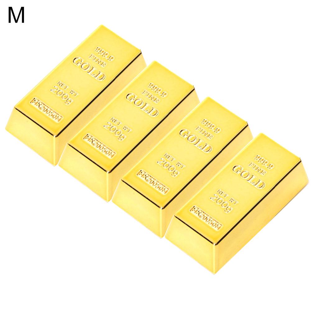 3/4/6Pcs Artificial Fake Gold Bar Refrigerator Magnet Sticker Fridge Home Decor Live City Fashion Home Decor