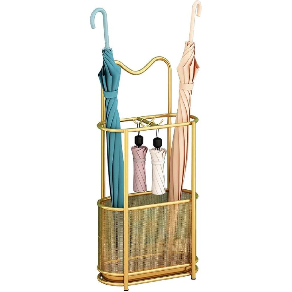 Modern Umbrella Holder, Large Capacity Space Saving Umbrellas Rack Stand with Drip Tray & 4 Non-Slip Mats,Standing Stable Umbrella Organizer, for