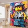 Cartoon Abstract Fun Various Occupations L-Legos Shower Curtain, Bathroom Decorative Shower Curtain, Waterproof Shower With Hook