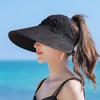 Empty Top Sun Hat for Summer Fashionable and Versatile Large Eave Outdoor Cycling Sun Hat for Women with UV Protection