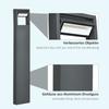Garden Lamp, Path Light, Post Light with LEDs, Weather-Resistant, 16cm x 5cm x 90cm, Dark Grey