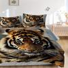 3pcs Tiger Print Bedding Set, Breathable And Soft, Suitable for All Seasons Machine Washable, Suitable for Bedroom Decoration,yy250822135