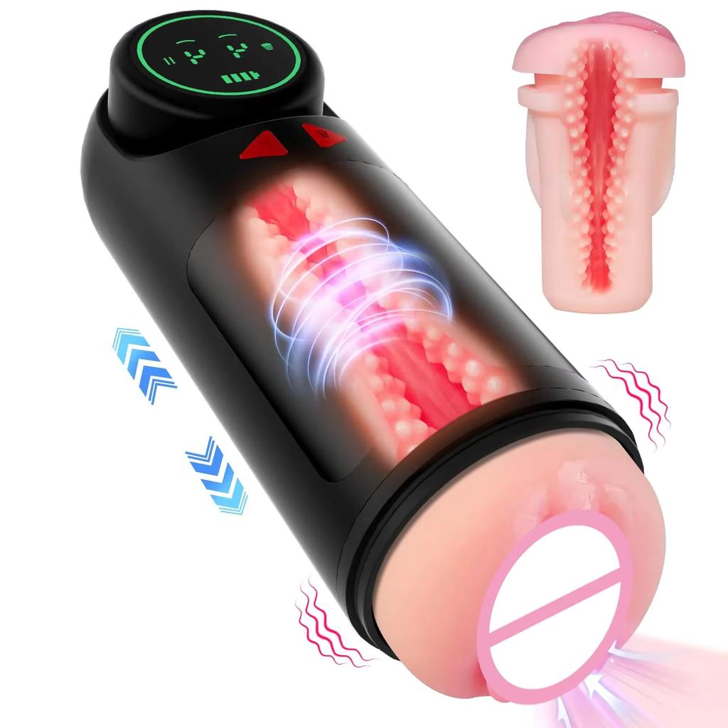 Realistic Vagina Automatic Male Masturbator Pocket Pussy Thrusting Sucking Blowjob Penis Vibrator Massager Adult Sex Toys 18