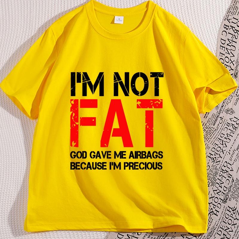 Im Not Fat T Shirt Funny Sarcastic Humor Tshirt Body Positivity Tee Unisex Graphic Printed T Shirts Round Neck Basic Tees Tops