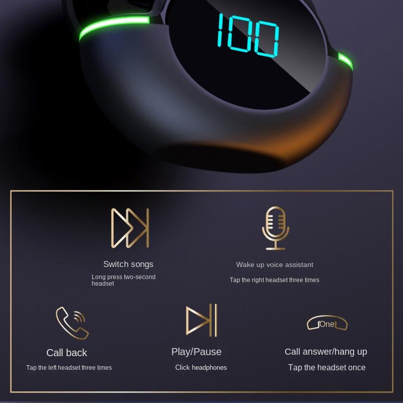 Das neue Bluetooth-Headset Wireless Mini LED Touch Number erscheint im Ohr und kühlt die Ohren