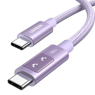 UGREEN Uno Typ C Kabel Superschnelles Aufladen Chip LED Lächel-Visualisierung Nylongeflecht Hohe Haltbarkeit USB C auf USB C Kompatibel mit Modellen wie