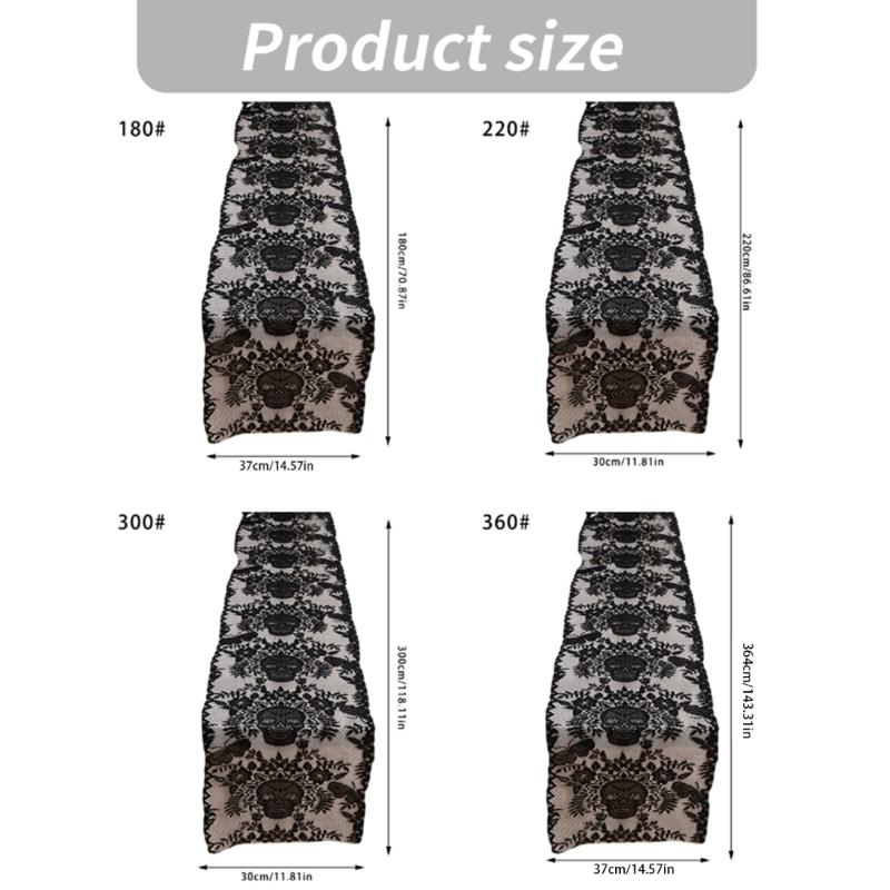 Skull Halloween Table Runner Decorative Lace Perfect For Dining Decoration Party And Seasonal Celebration