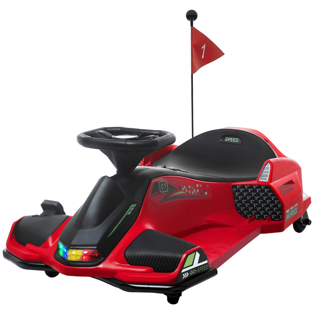Go-Kart Elettrico per Bambini, 12V, Modalità Drift, Età 8-12 Anni, Rosso