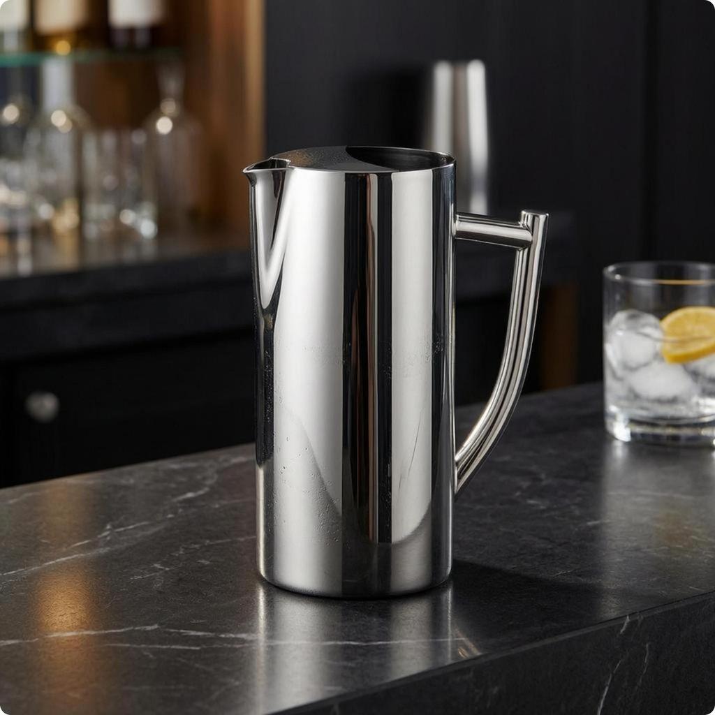 Stainless Steel Pitcher Mirror Finish Water Polished Metal Jug S Flatmouth Wine Pot