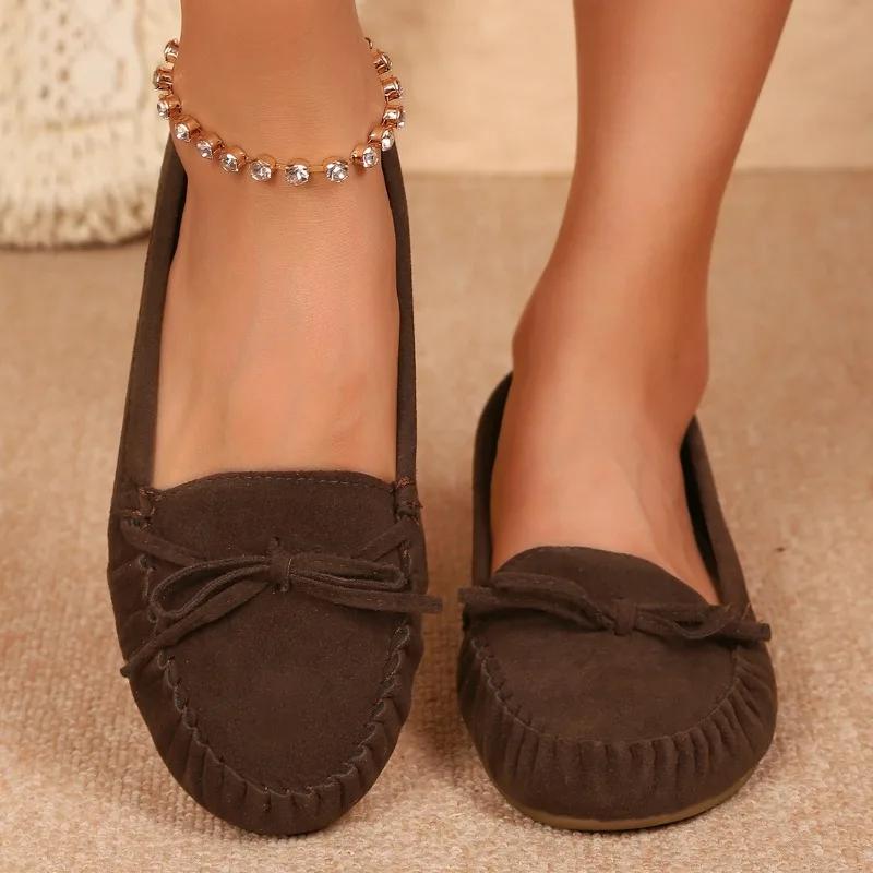 2025 Brand Ladies Shoes Shallow Women's Flats Butterfly-knot Casual Plus Size Comfortable Best Seller Flat Low Heels