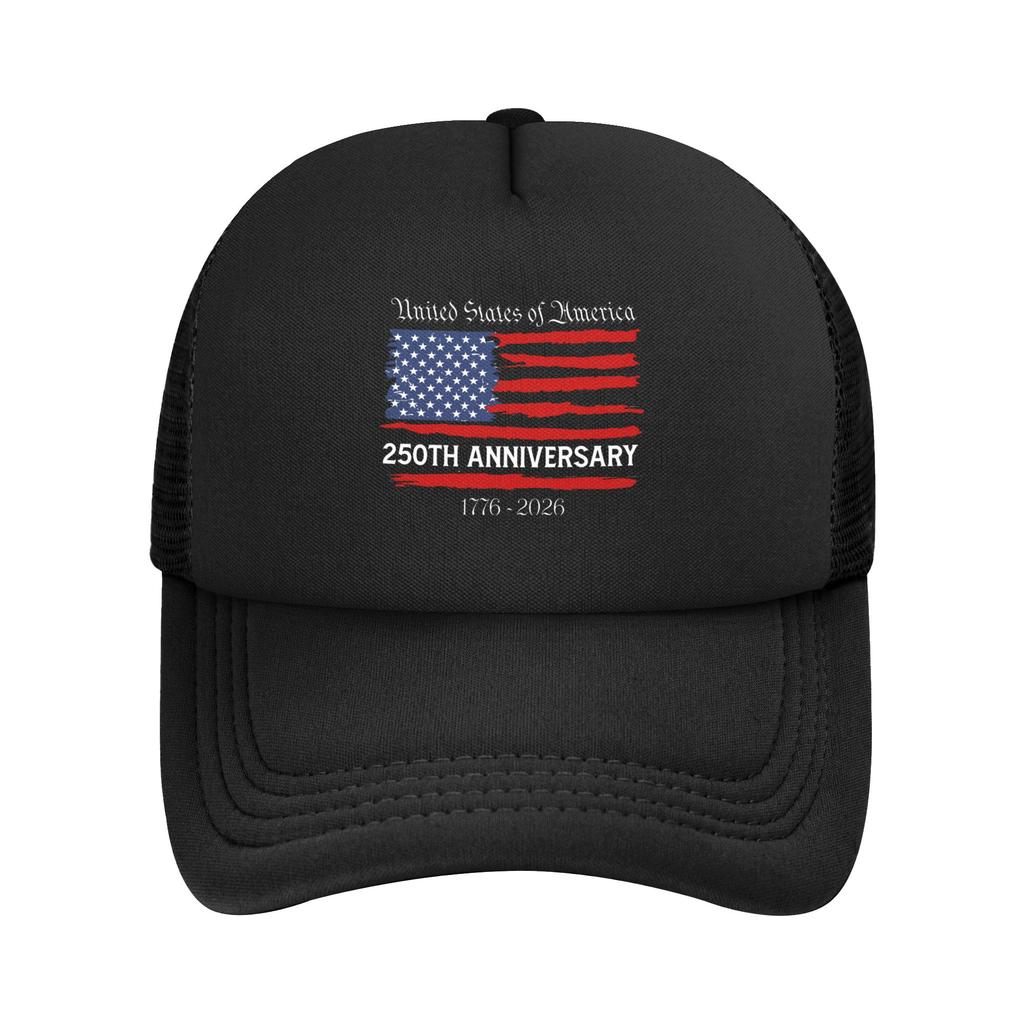 Eagle Flag 250 Years 17762026 250Th Happy Birthday USA Foam Mesh Trucker Hat Summer Meshback Baseball Cap For Casual Headwear