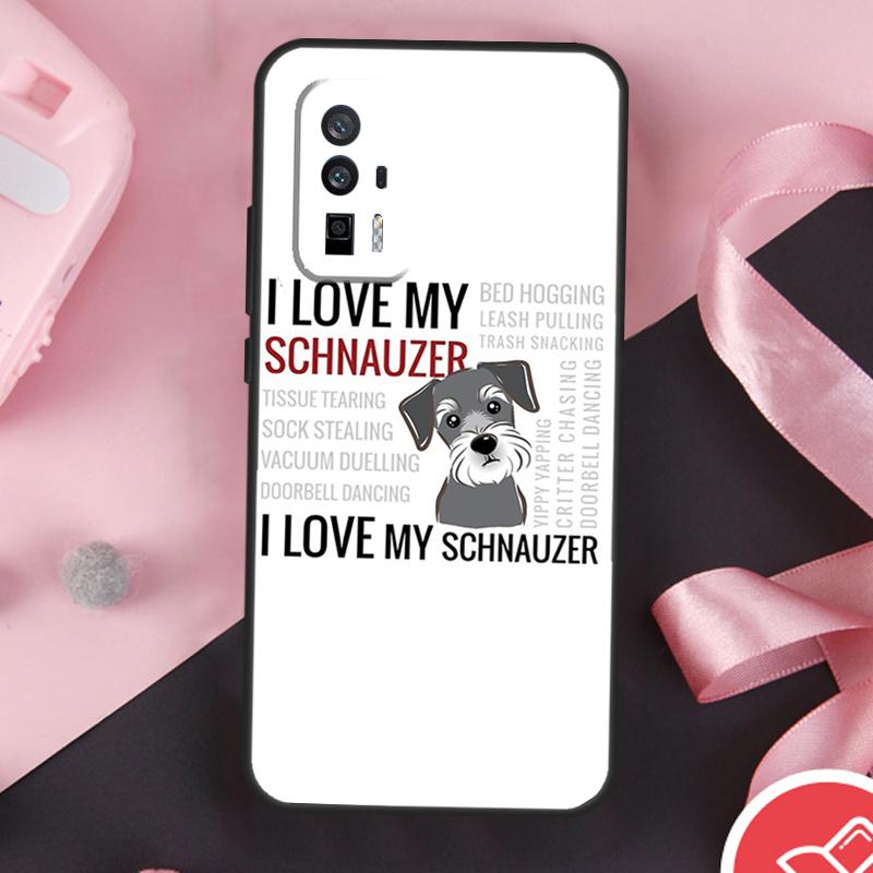 Cartoon Schnauzer Dog Case For POCO F6 X6 X3 X5 M6 Pro F3 F5 M5s Xiaomi 14 Ultra 13 12 Lite 11T 12T 13T Pro Cover