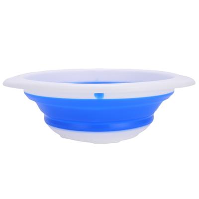 Faltbares Becken Tragbarer Multifunktionaler Kunststoff Gummi Gemüsewascheimer für Reisen 23x20x7cm