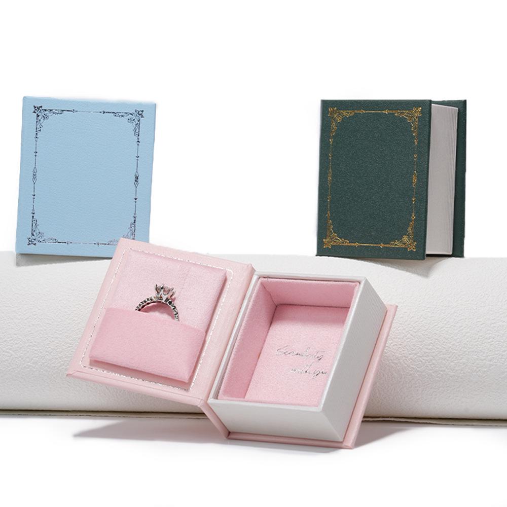 Xiaohongshu Flip-Top Book-Shaped Jewelry Box for Rings & Necklaces