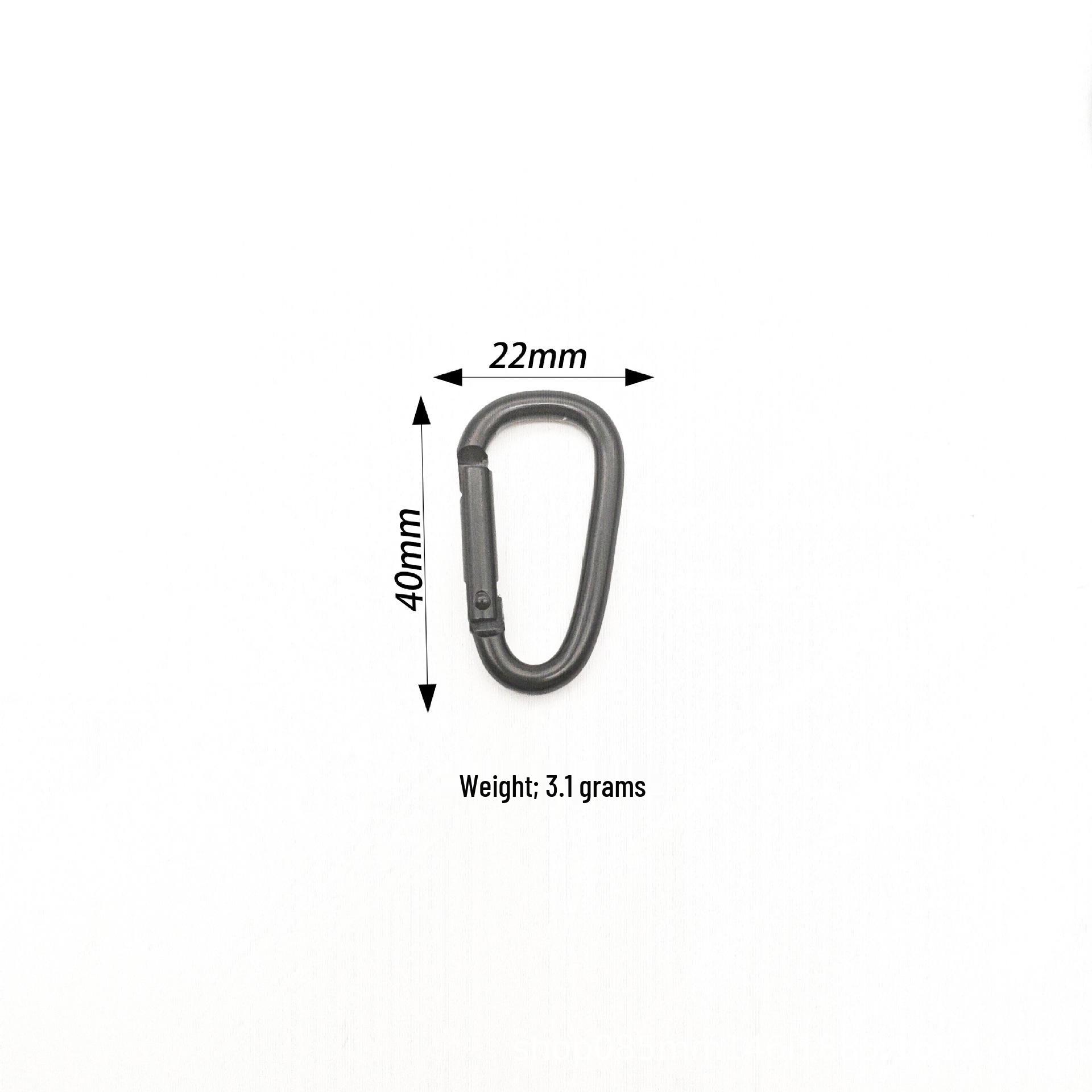 No. 5 Black D-Type Electrophoresis Aluminum Alloy Carabiner Hook for Backpack