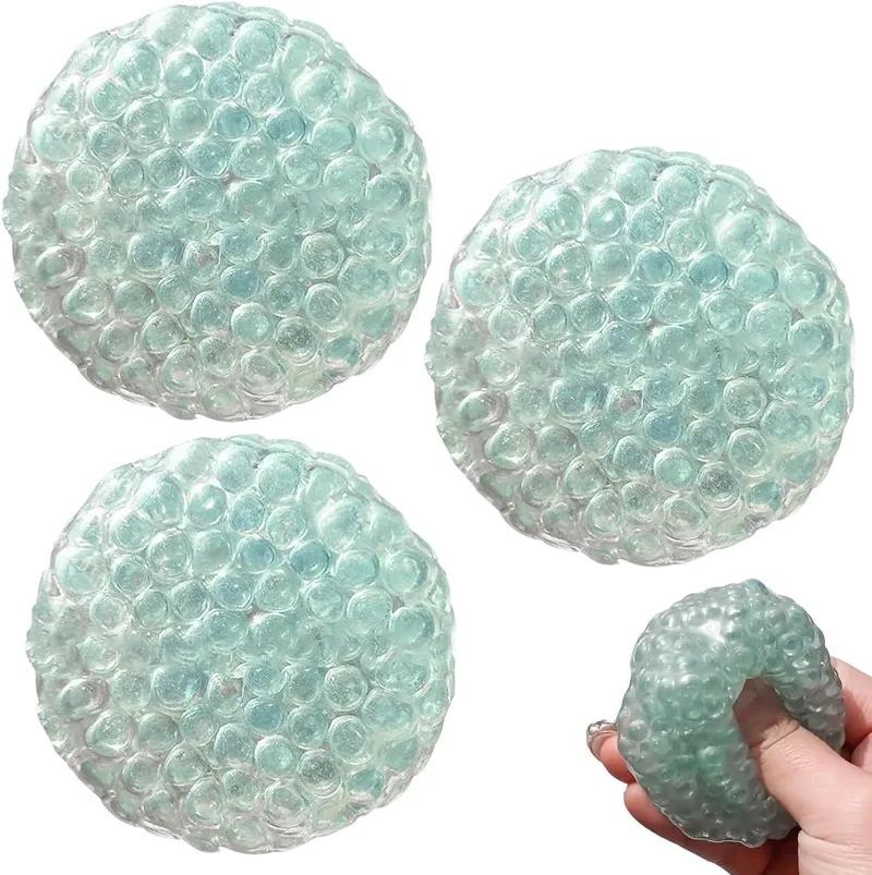 Pressure Relief Balls Set Handmade Kawaii Crystal Squishy No Air Stress Balls for Adults Portable Desk Toy for Anxiety Relief