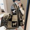 Carriage scarf, women's imitation cashmere air conditioner shawl, winter dual-purpose thickened scarf, fringed long style to keep warm