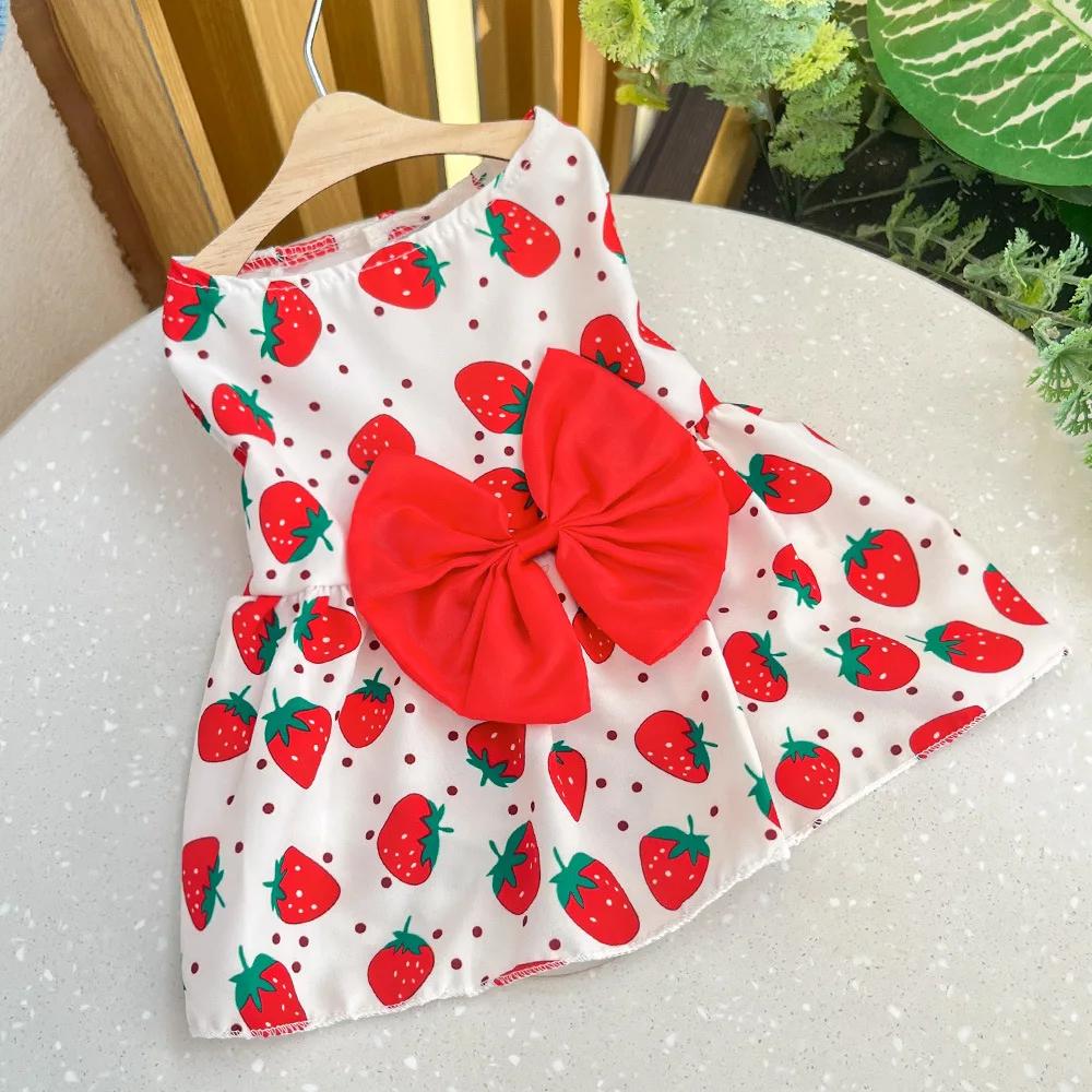 Dog Princess Dress Kitten Pet Skirt Spring Summer Cute Dog Dress Bow Lace Clothes for Small Medium Puppy Poodle Chihuahua