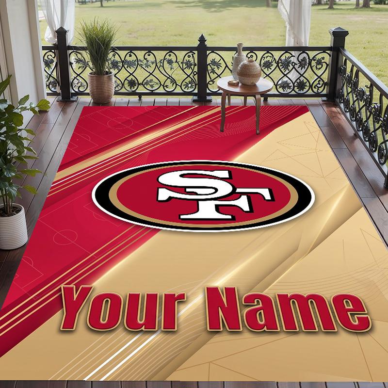 Custom Text Printed Rug San Francisco 49ers Non Slip Floor Carpet For Home Room Decor