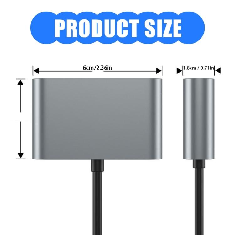 Lightweight Ethernet Converter USB C to RJ45 Adapter with Gigabit Speed and Double USB Port Wide Use PD60W Charging