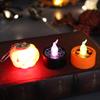 Halloween Pumpkin Lantern Electronic Candle Light Ornaments Portable Candle Holder Night Light Ghost Festival Decoration Props Atmosphere Layout