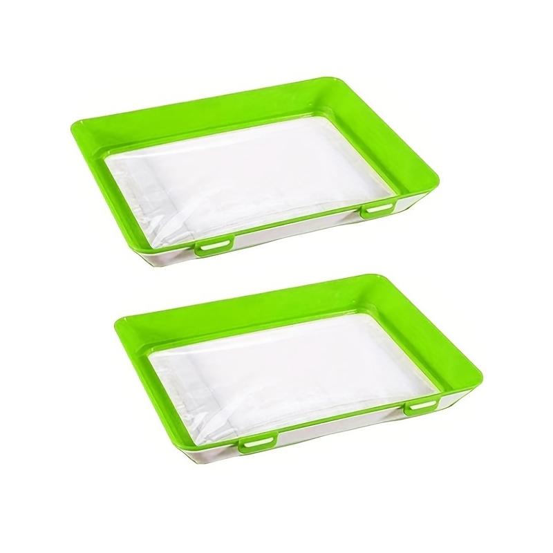 Creative Food Preservation Tray Reusable Stackable Food Tray Safety Plastic Meat Refrigerator Storage Tray Kitchen Tools