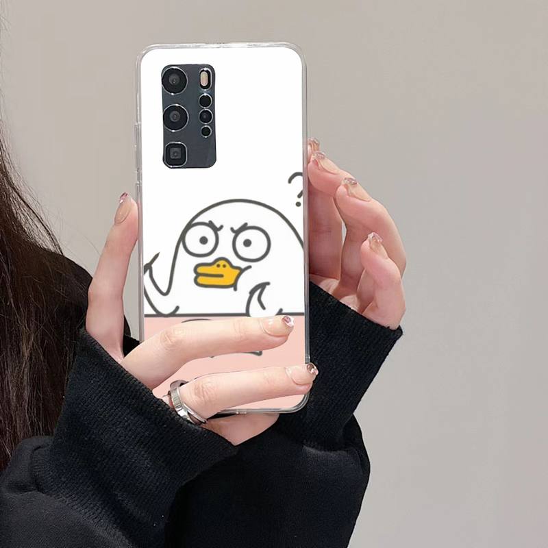 

Чехол для телефона с мультяшной уткой для Huawei Mate P10 P20 P30 P40 P50 Smart Z Honor 50 60 70 Pro Lite Прозрачный чехол Huawei Honor50Pro